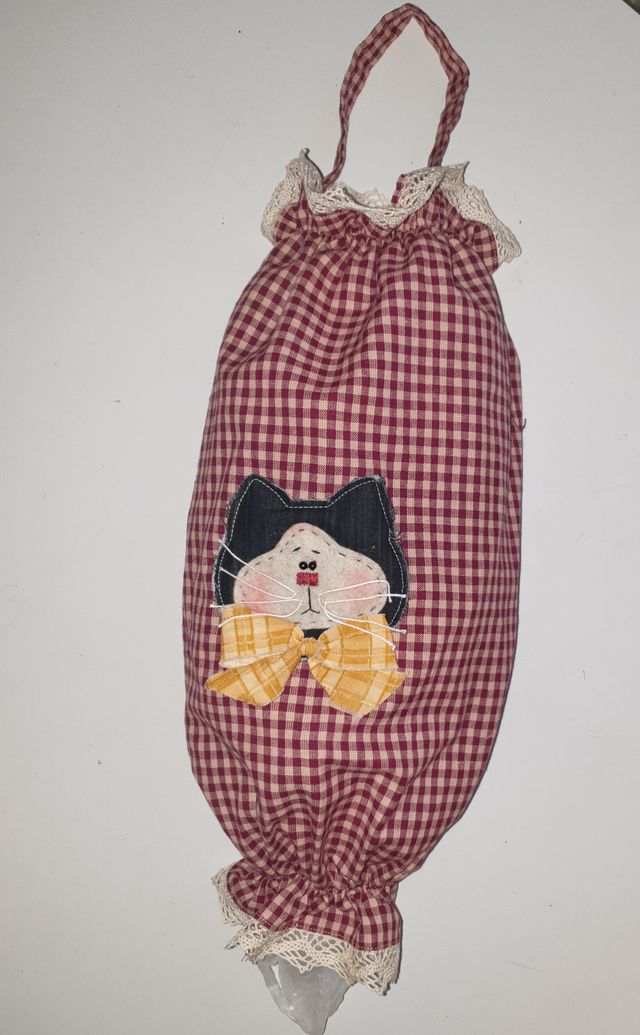 portasacchetti in tessuto con gatto