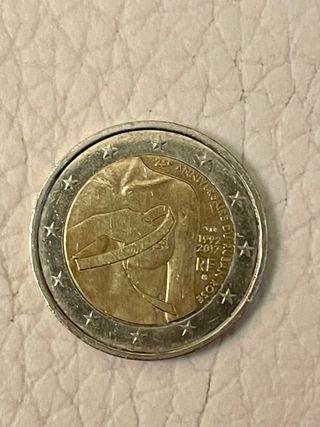 moneda 2€ de Francia 25º Aniversario del Lazo Rosa