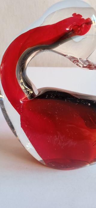 Figura de cisne en cristal de Murano, con sello.