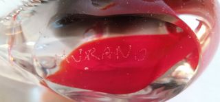 Figura de cisne en cristal de Murano, con sello.