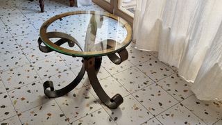 Mesa baja redonda cristal