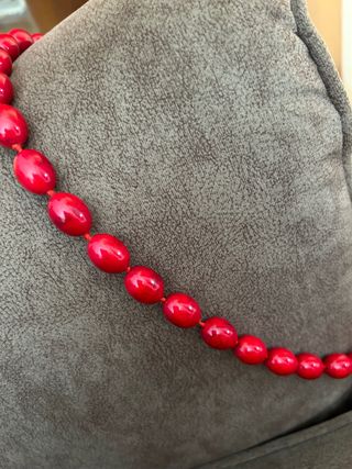 Collana donna con perle rosse-Idea regalo 𑁍