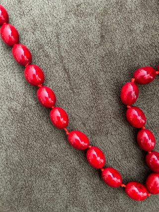Collana donna con perle rosse-Idea regalo 𑁍