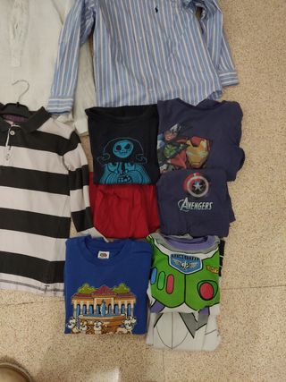 Camisas,polo,pijamas y sudadera T 7-8