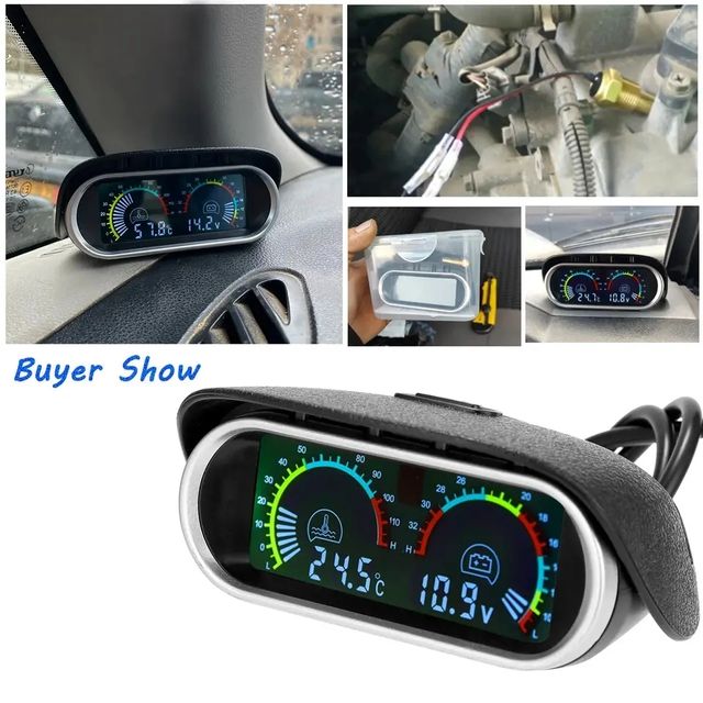 Medidor de temperatura del agua para coche, 2 en 1