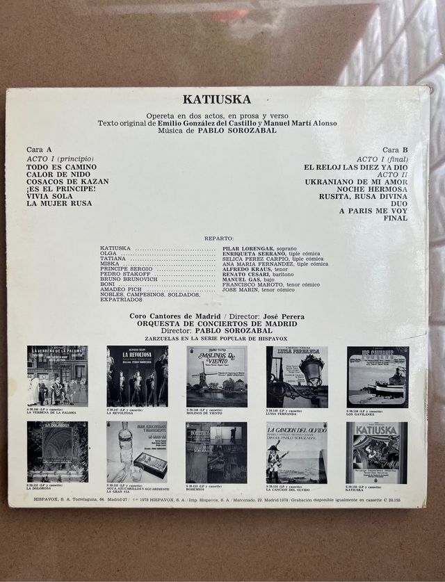 Pablo Sorozabal - Katiuska (Vinilo) 1978