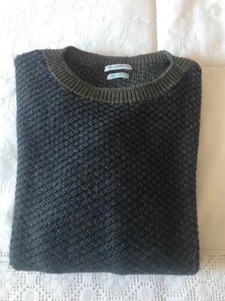 Benetton jersey jacquard caqui talla XS