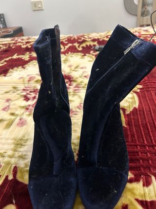 botines burdeos azul