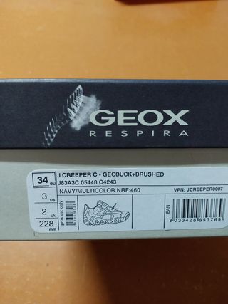 Zapatos Geox piel velcro T 34 Nuevas
