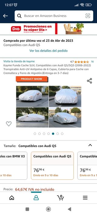 Funda coche Audi k5 nueva sin estrenar.