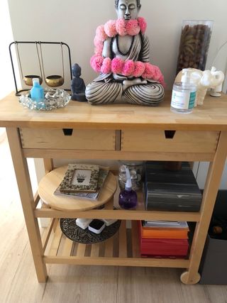 MESA CARRITO ABEDUL 2 cajones