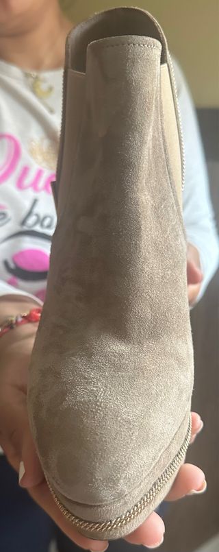 botines de ante beige con plataforma nuevos