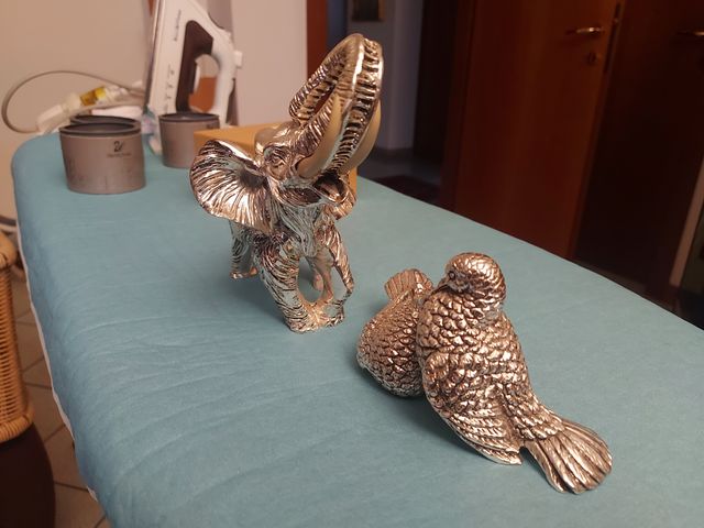 Statuina elefante in argento laminato