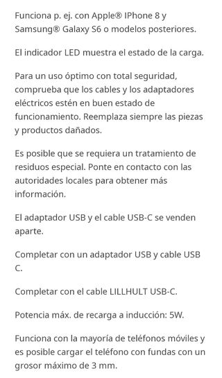 Cargador inalámbrico IKEA