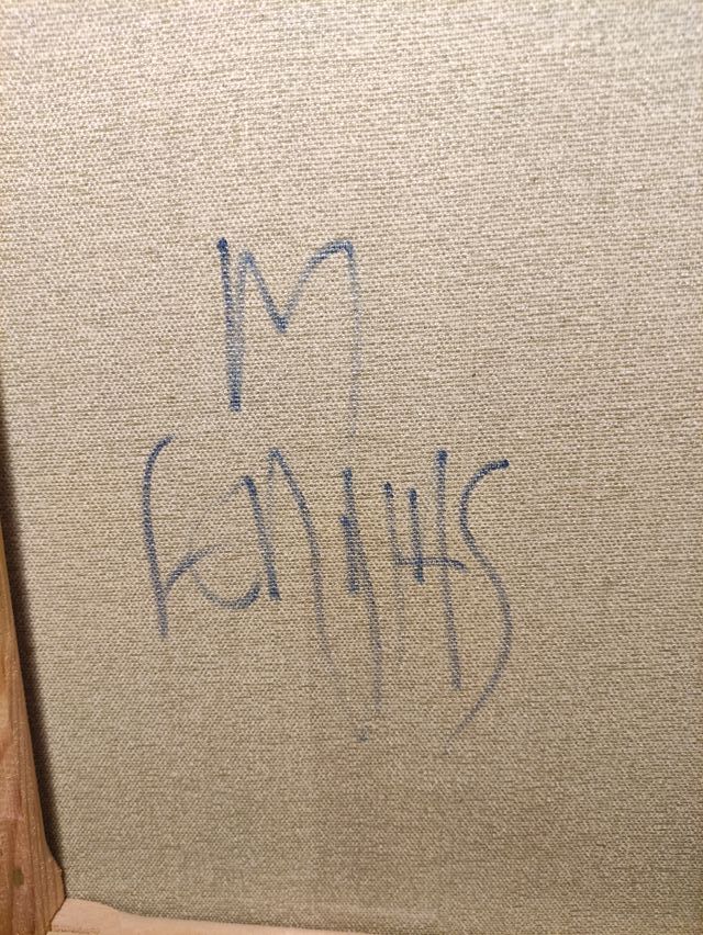 QUADRO OLIO SU TELA TRAMONTO SU CANTIERE NAVALE