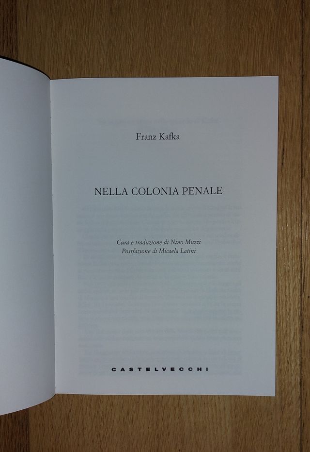 Libro "Nella colonia penale" di Kafka