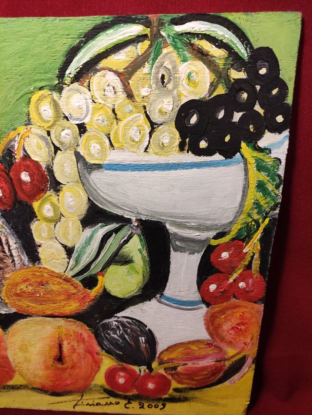 QUADRO OLIO SU TELA NATURA MORTA FRUTTA
