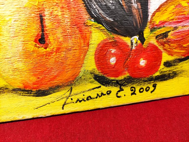 QUADRO OLIO SU TELA NATURA MORTA FRUTTA