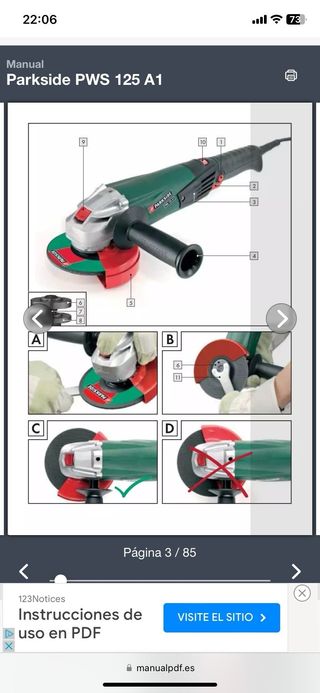 Radial Parkside PWS 125 A1