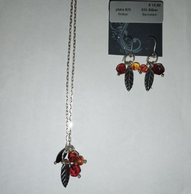 Conjunto de plata y ámbar