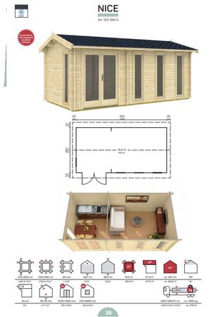 Casa modular de madera,oficina Exterior de 17,2 m2