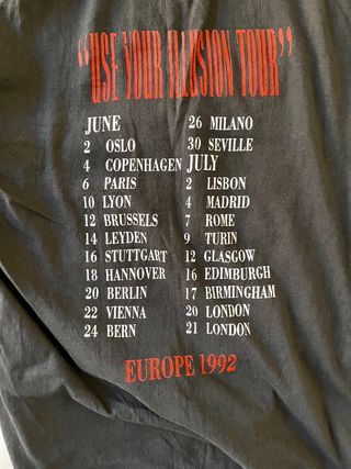 Camiseta vintage GUNS’N’ROSES 1992