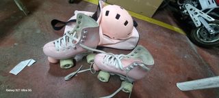 Patines oxelo rosa y blanco niña 34