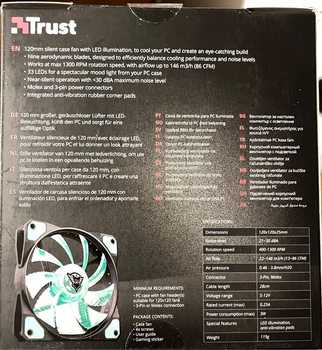 Ventilador Para PC Iluminado GTX silencioso