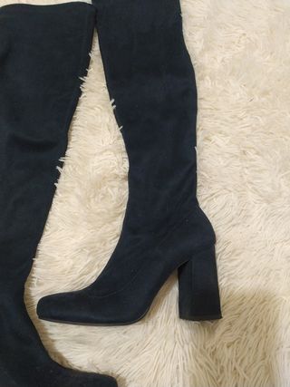 Botas azul marino de antelina altas