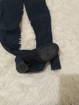 Botas azul marino de antelina altas