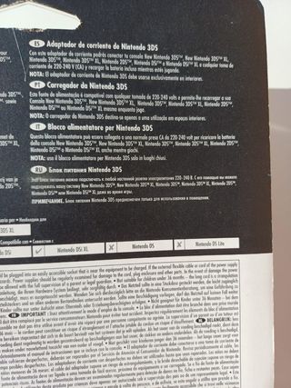 Cargador nuevo oficial Nintendo 3ds 