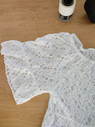 Camiseta de encaje manga corta