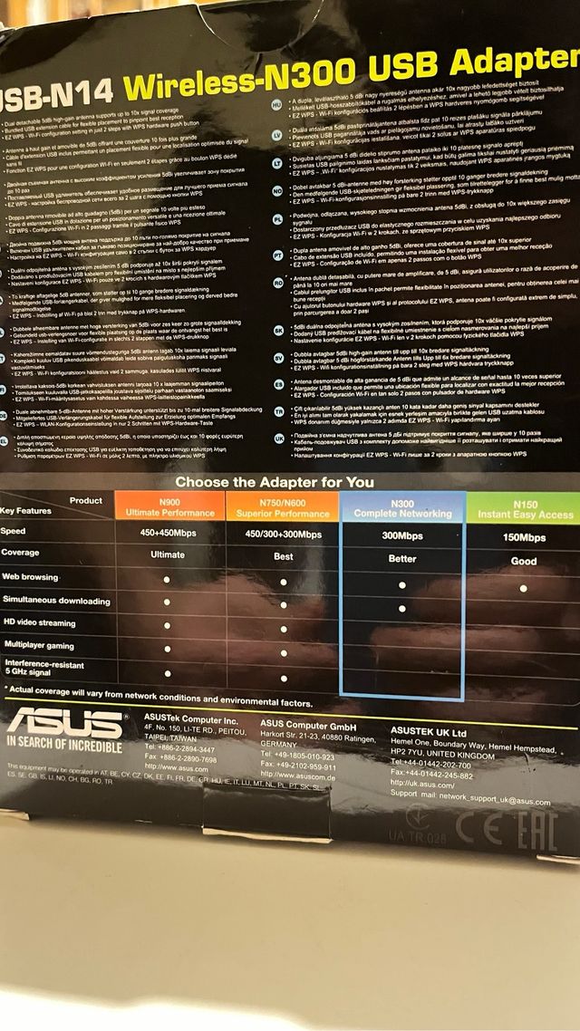 Asus USB-N14 - WiFi N300 USB