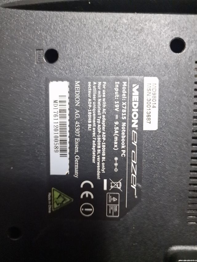 Portátil Gemer Medio Erazer X7815