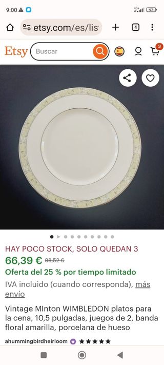 PLATOS PORCELANA INGLESA  MINTON