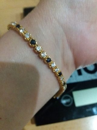 Pulsera y pendientes ribiere  zafiros azules y