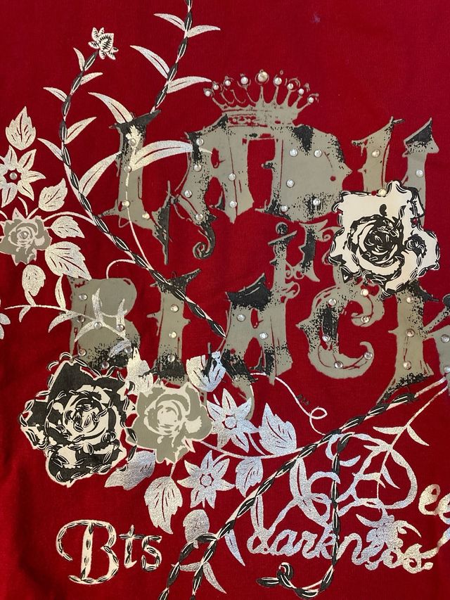 camiseta roja niña estampacion + strass