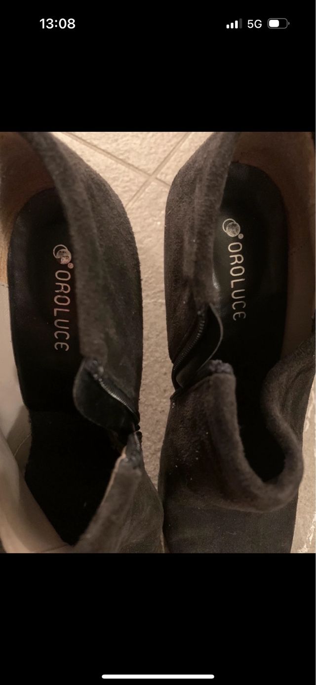 Stivaletti con tacco in camoscio 