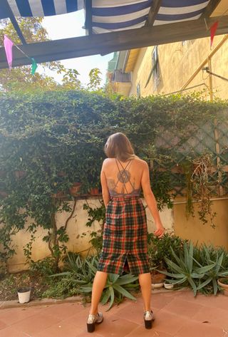 gonna tubino vintage scacchi colorata