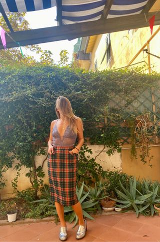 gonna tubino vintage scacchi colorata