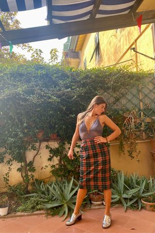 gonna tubino vintage scacchi colorata