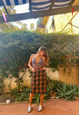 gonna tubino vintage scacchi colorata