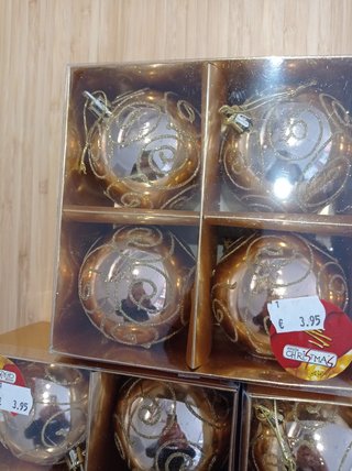 Bolas navidad doradas 8 cm 12 unidades