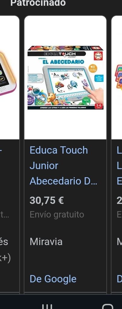 50% mas barato. Tablet APRENDO EL ABECEDARIO EDUCA