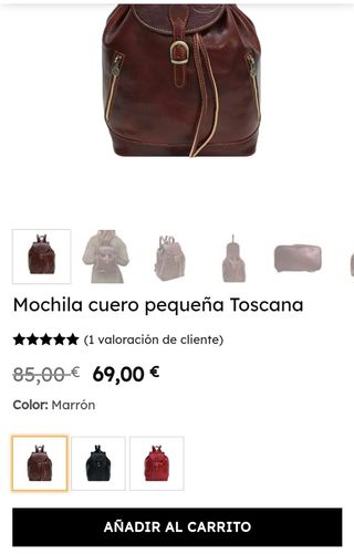 Mochila cuero pequeña Toscana 