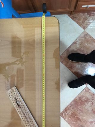mesa de camilla con cristal