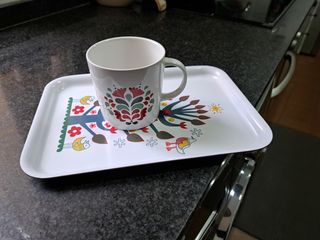 Taza desayuno con bandeja