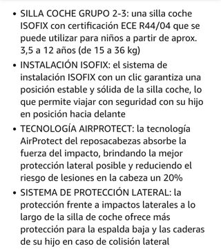 Silla infantil de coche