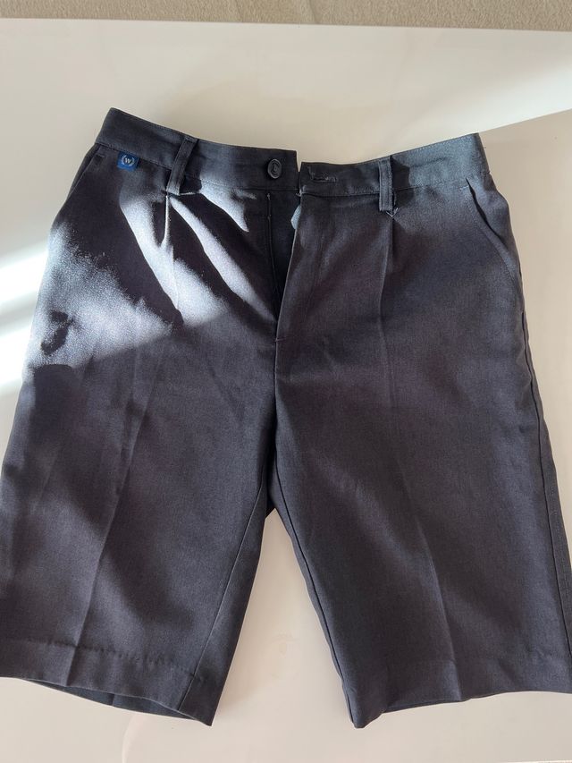 pantalon corto colegio gris 14 años
