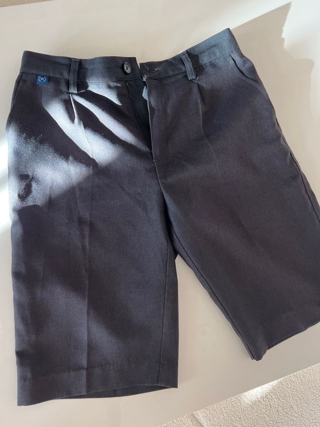 pantalon corto colegio gris 14 años